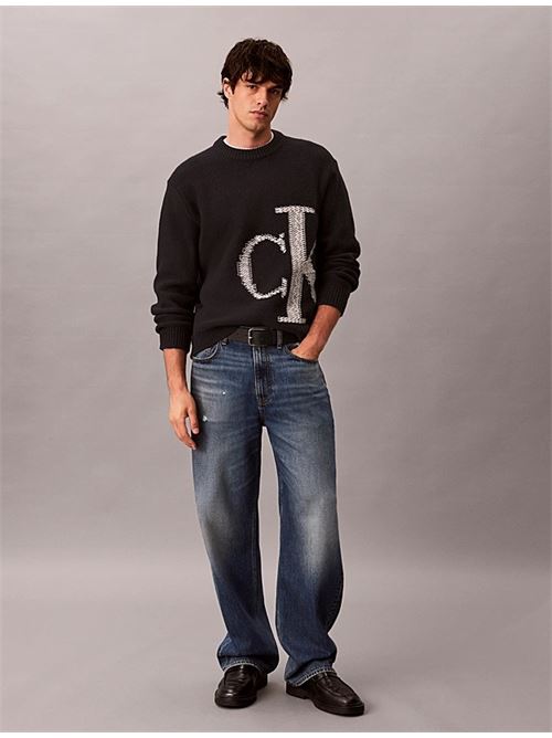 ls lambswool blend monogram crew CALVIN KLEIN JEANS | LV04RH311GUB1